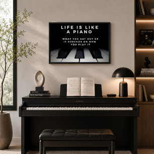 Poster A Vida é Como um Piano Inspirador