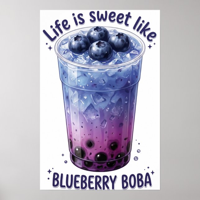 Poster A Vida é Doce Como Boba de Mirtilo (Frente)