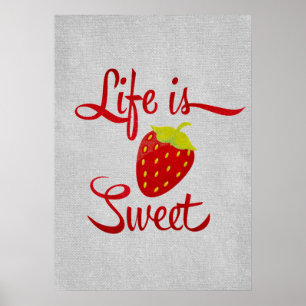 Poster A vida é doce de morango