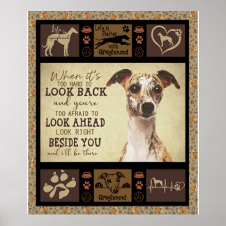 Poster A Vida É Melhor Com Greyhound | Presentes De Pão D