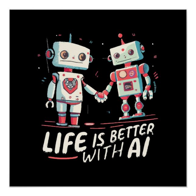 Póster A vida é melhor com IA (Frente)