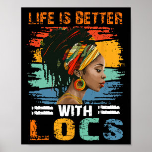 Poster A Vida é Melhor Com Locs Mês da História Africana 