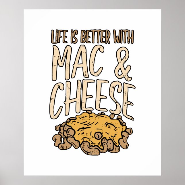Poster A vida é melhor com macarrão Mac & Cheese Macaron (Frente)