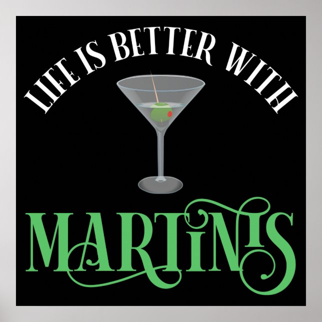 Poster A Vida é Melhor Com Martinis (Frente)