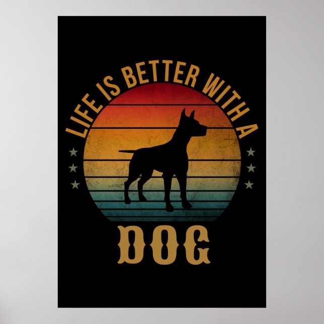 POSTER A VIDA É MELHOR COM UM CÃO (Frente)