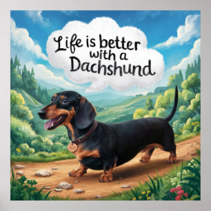 Poster A Vida É Melhor Com Um Dachshund