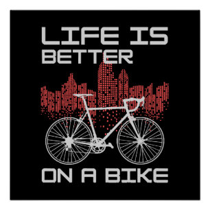 Póster A vida é melhor de bicicleta