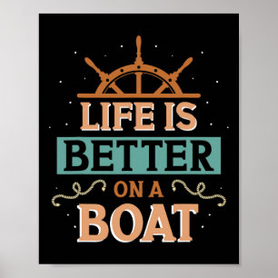 Poster A Vida É Melhor Em Um Capitão De Barco Dono De Bar