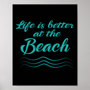 Poster A Vida É Melhor Na Mulher Dos Surfistas De Praia