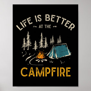 Poster A Vida É Melhor No Acampamento C Do Camp Engraçado