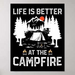 Poster A Vida é Melhor no Acampamento da Fogueira na Flor
