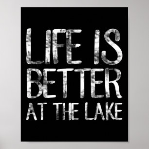 Poster A Vida É Melhor No Lago Camiseta Divertida De Camp