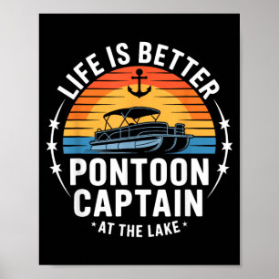 Poster A Vida É Melhor No Lago ntoon Capitão Navegando