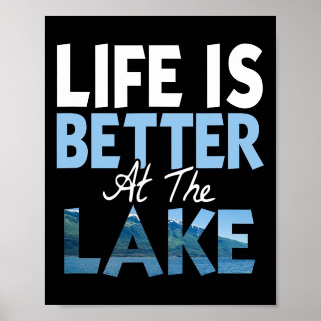 Poster A Vida É Melhor No Lago Pesca Embarcação  (Frente)