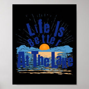 Poster A Vida É Melhor No Lago Pescaria Navegação Gif