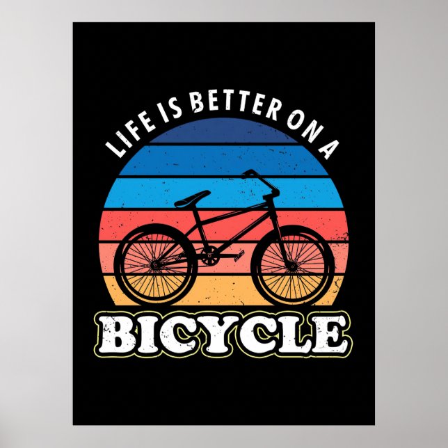 Poster A Vida É Melhor Num Bicicleto (Frente)