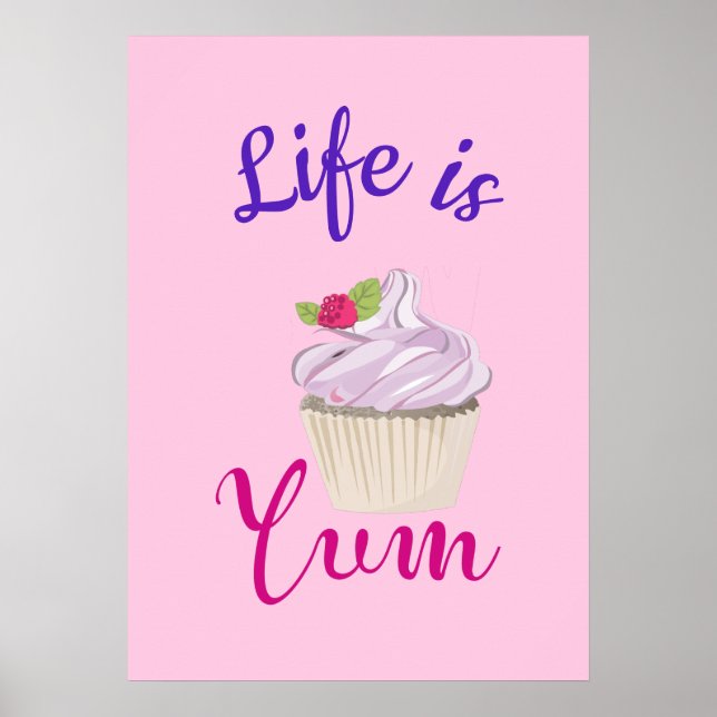 Póster A vida é o Yum Dreamy Pink Cupcake (Frente)
