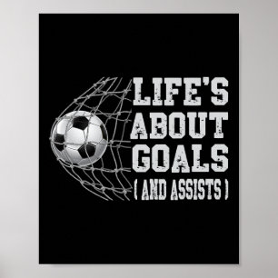 Poster A Vida É Sobre Metas E Ists Engraçado Jogador De F