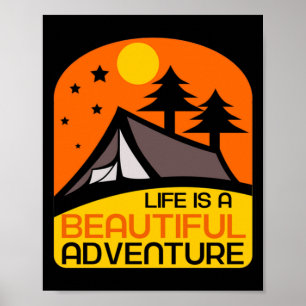 Poster A vida é um belo acampamento de aventura