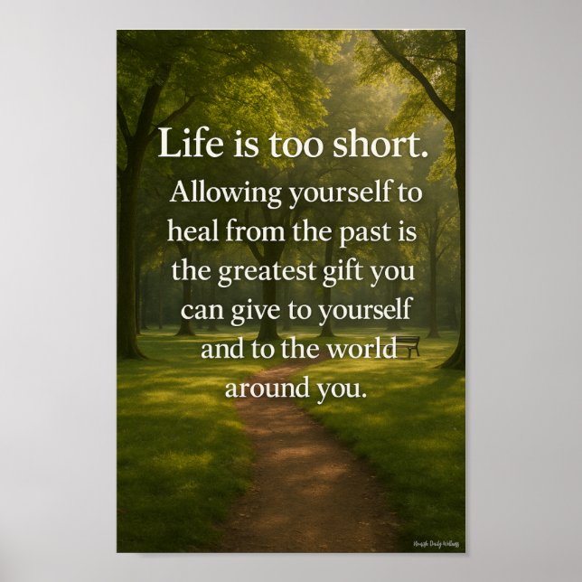 Poster A vida é uma arte de parede muito curta (Frente)