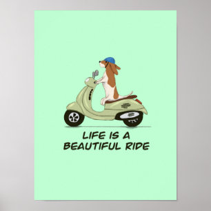 Poster A vida é uma bela viagem - Cachorro em Vespa - Ver