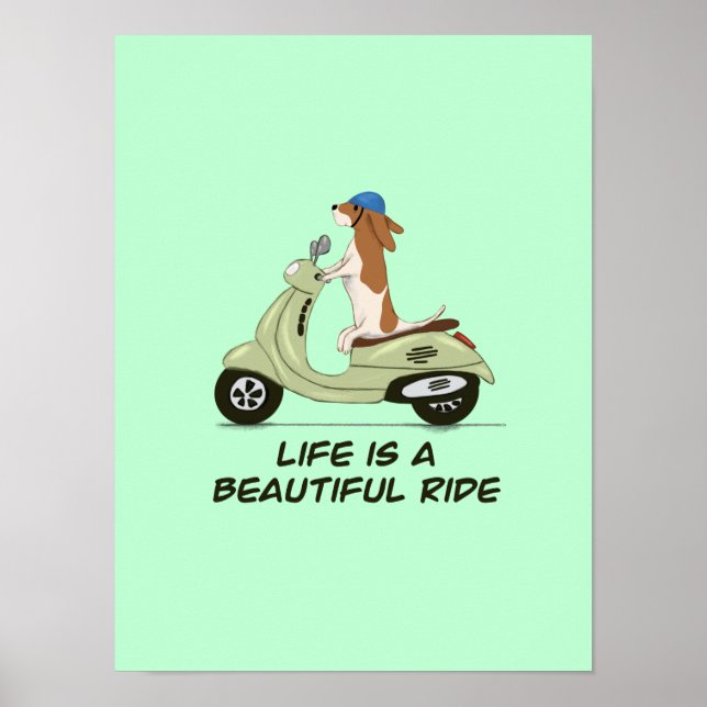 Poster A vida é uma bela viagem - Cachorro em Vespa - Ver (Frente)