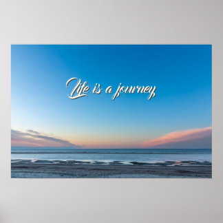 Poster A vida é uma jornada, atitude, citação motivaciona