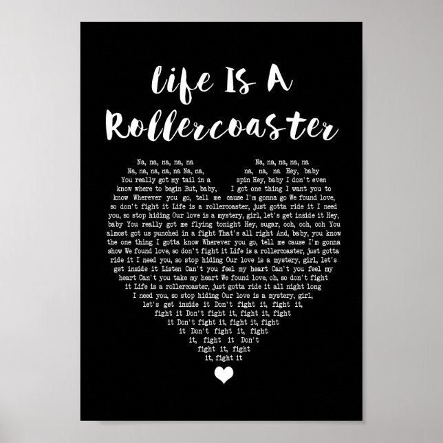 Poster A Vida É Uma Música Do Coração Negro Rollercoaster (Frente)