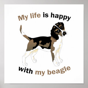 Poster A vida está feliz com meu beagle
