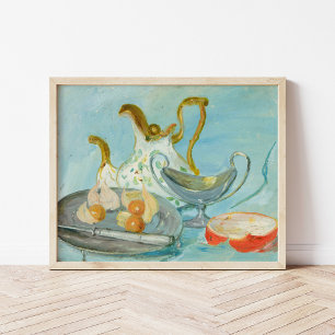 Poster A vida estática num fundo azul   Tadeusz Makowski