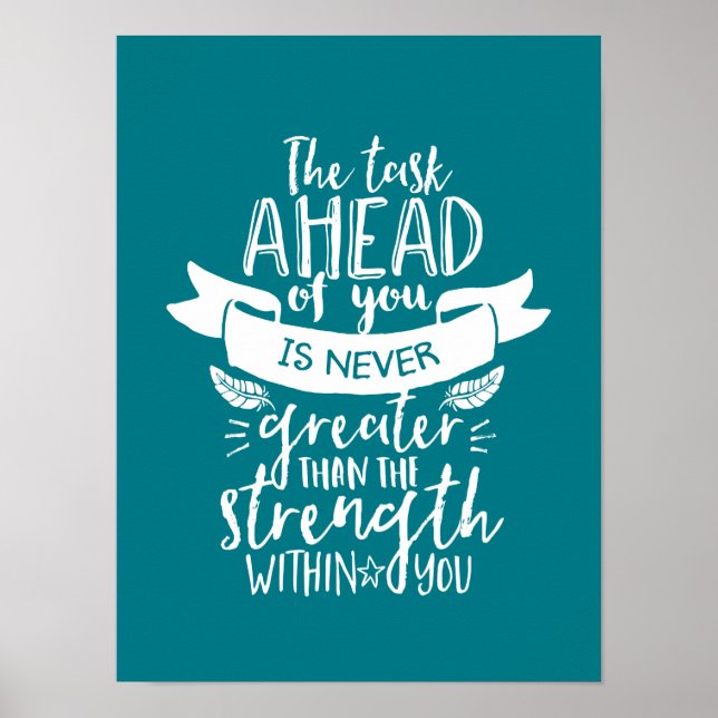 Póster A Vida Inspiracional Cita A Força Dentro De Você (Frente)