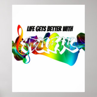 Poster A Vida Melhora Com A Música