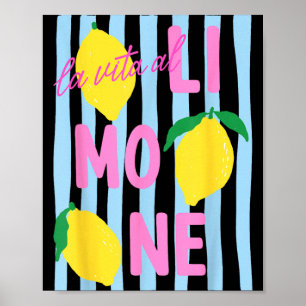 Poster A Vida No Limão Piada Italiana Fruta De Limão Verã