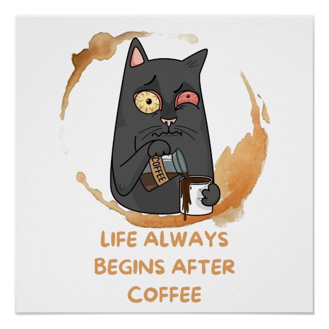Póster a vida sempre começa depois do café (Frente)