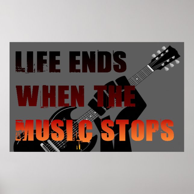 Poster A Vida Termina Quando A Música Parar (Frente)
