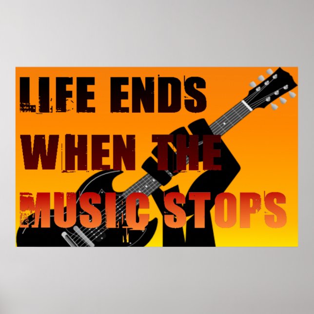 Poster A Vida Termina Quando A Música Parar (Frente)