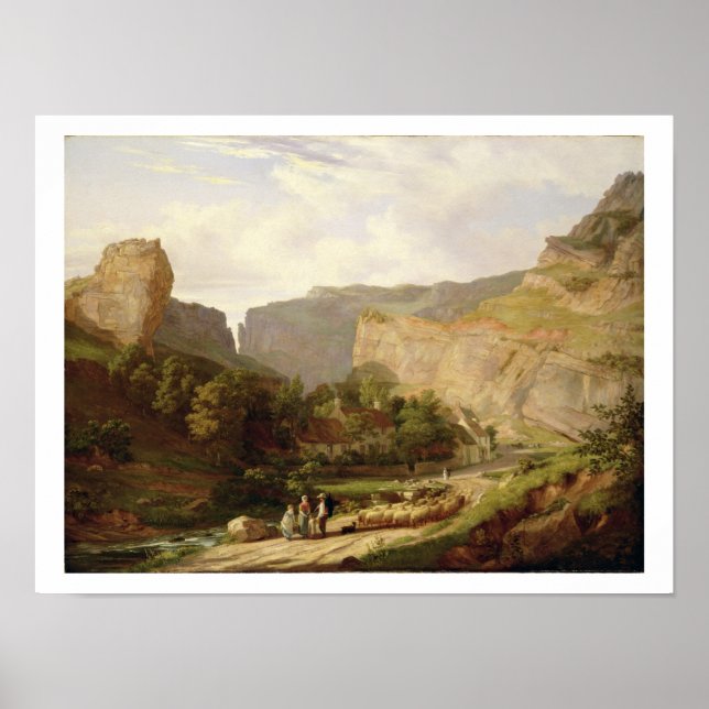 Póster A View of Cheddar Gorge (oil on canvas) (Frente)