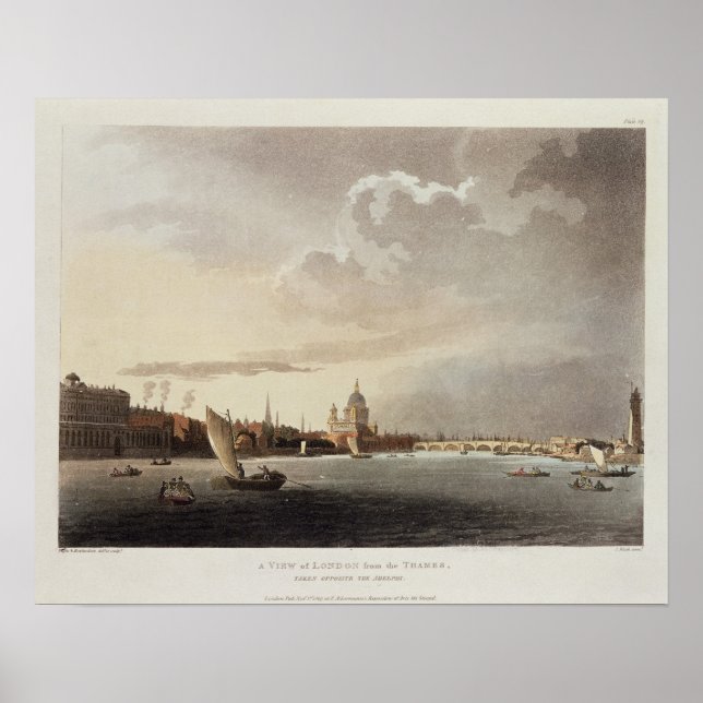 Póster A View of London from the Thames, 1809 (Frente)