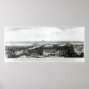 Poster A View of the Cities of London and Westminster