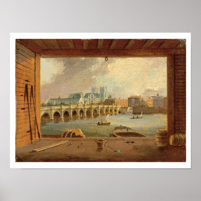 Poster A View of Westminster Bridge (óleo no painel) (Frente)