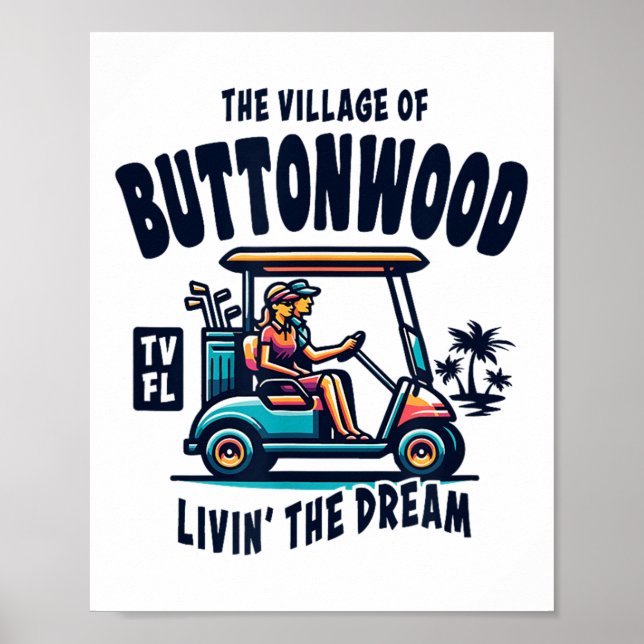 Poster A Vila De Buttonwood Projeto De Carrinho De Golfe  (Frente)