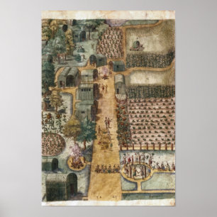 Poster A vila indiana de Secoton, c.1570-80