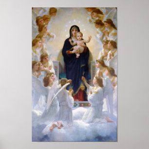 Poster A Virgem com Anjos, Bouguereau