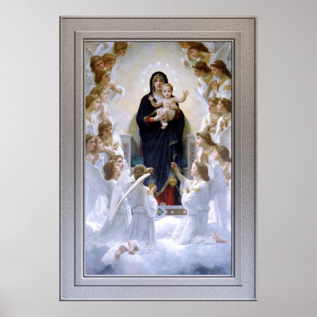 Poster A Virgem com Anjos por William Adolphe Bouguere (Frente)