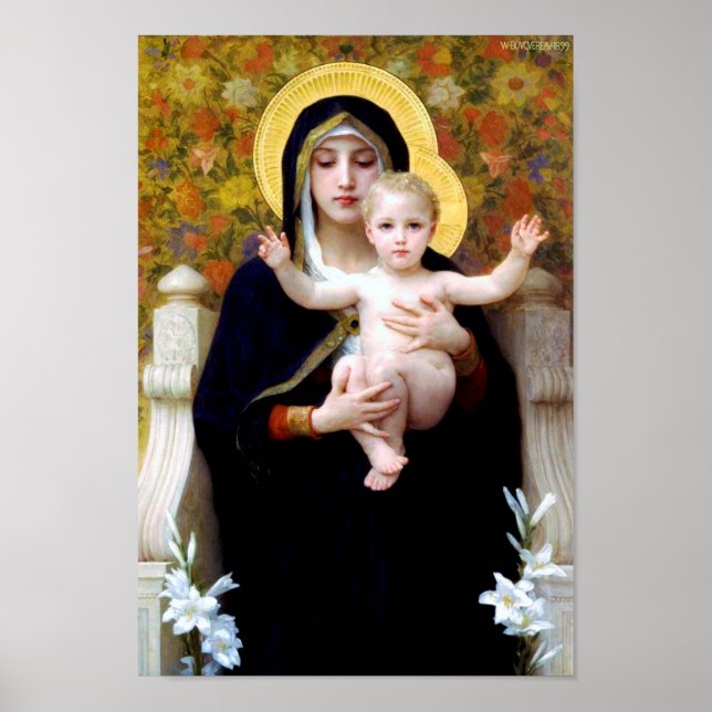 Poster A Virgem da Lily, Bouguereau (Frente)