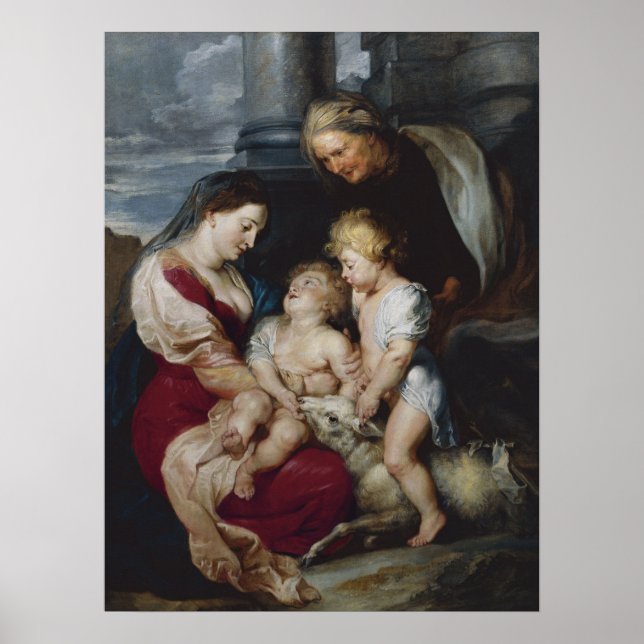 Poster A Virgem e a Criança com o Santo Elizabeth e Sain (Frente)