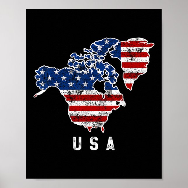 Poster A Visão Engraçada De Trump Do Mapa Dos Eua Com O C (Frente)