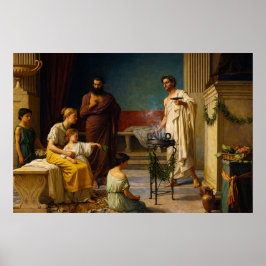 Poster A Visita de uma Criança Doente por Waterhouse