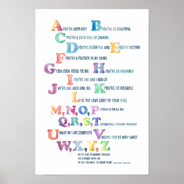 Póster A, você é adorável Alphabet Poster-Delight (Frente)