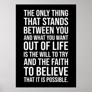 Poster A vontade de tentar e a fé - sucesso motivacional